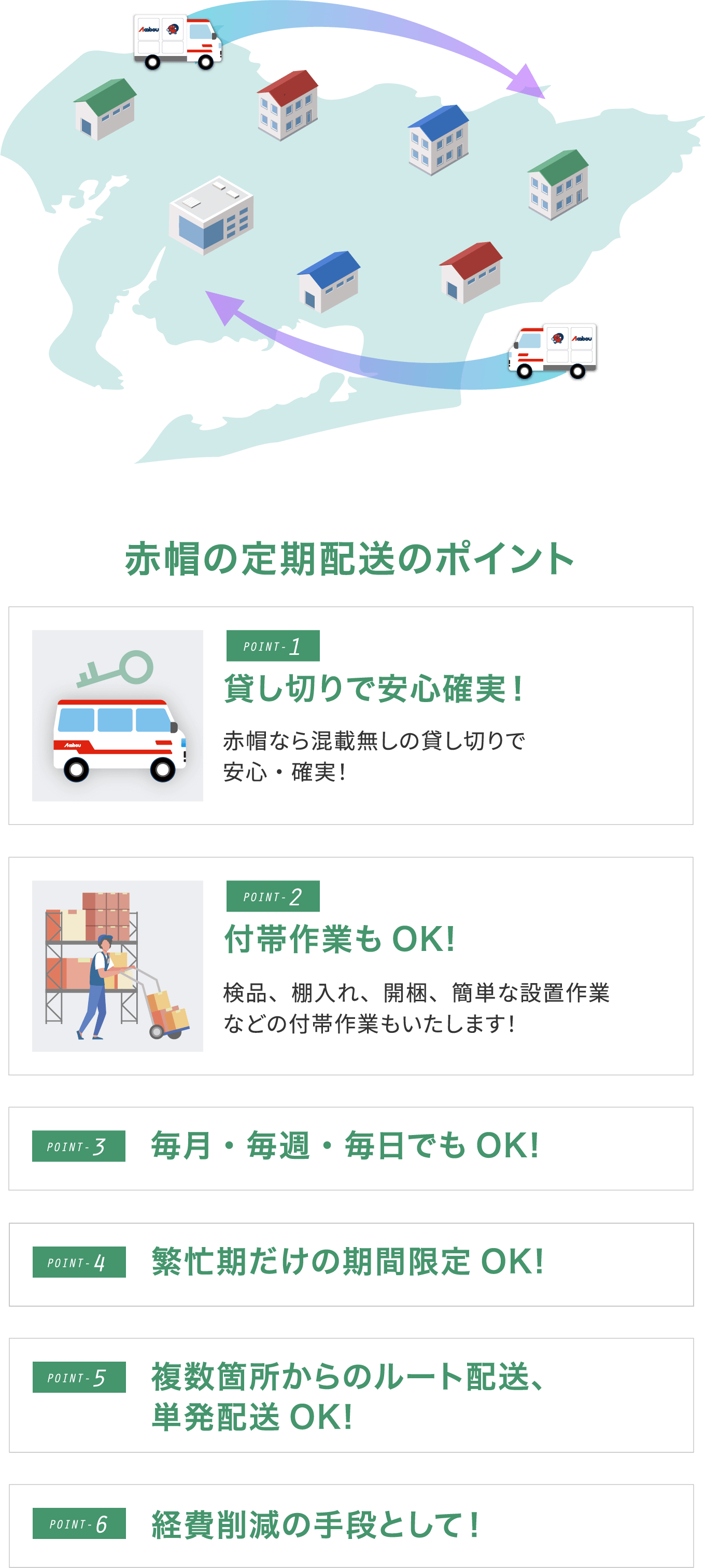 赤帽の定期配送のポイント